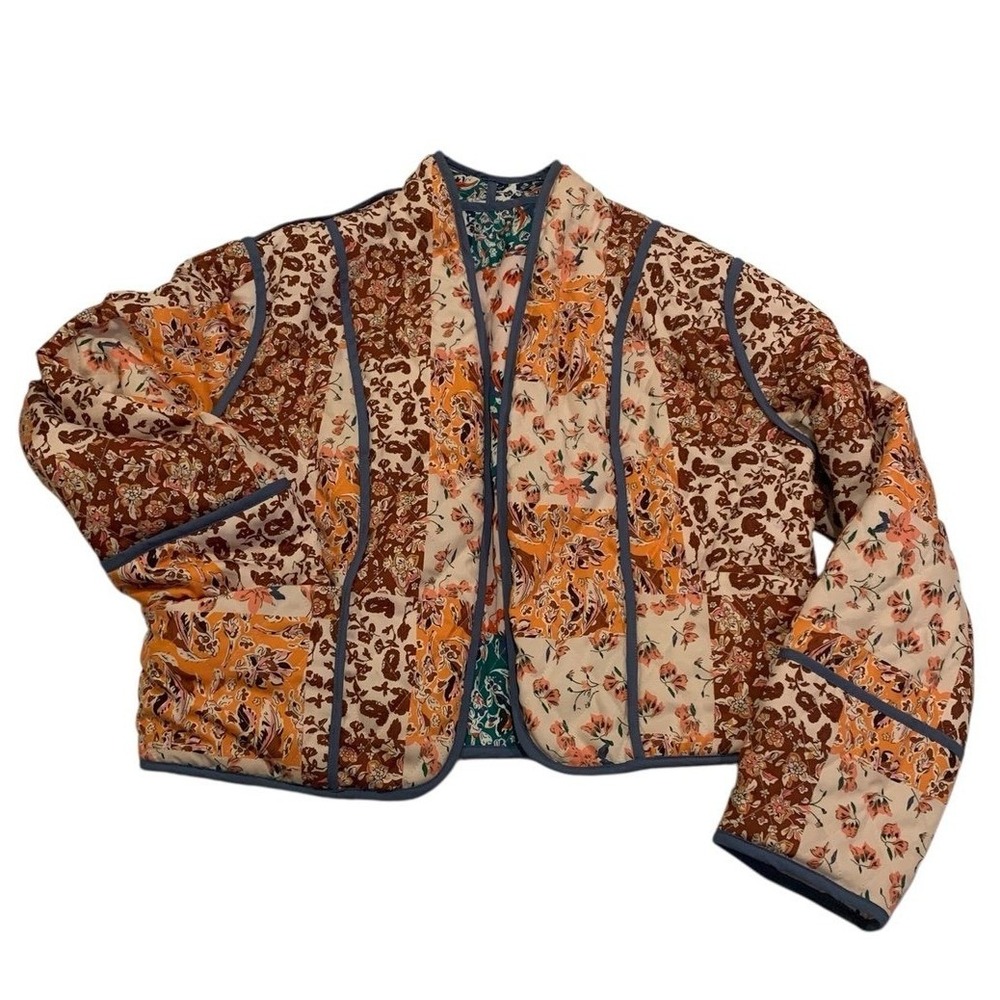 Boho Patchwork Quilted Jacket Reversible Kantha C… - image 5
